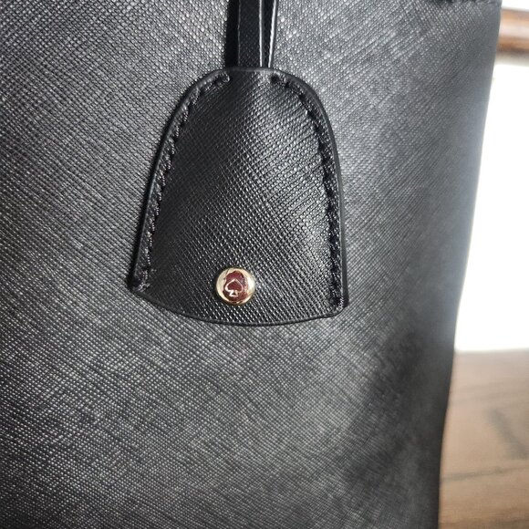 NWT KATE SPADE-MAIDEN WAY-Tote Bag-100% Leather-Saffiano-Black $398 Retail - Picture 4 of 16